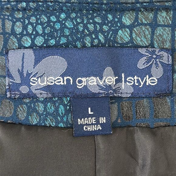 Susan Graver Jacket Size Large Embossed Faux Croc NWOT - Picture 10 of 12